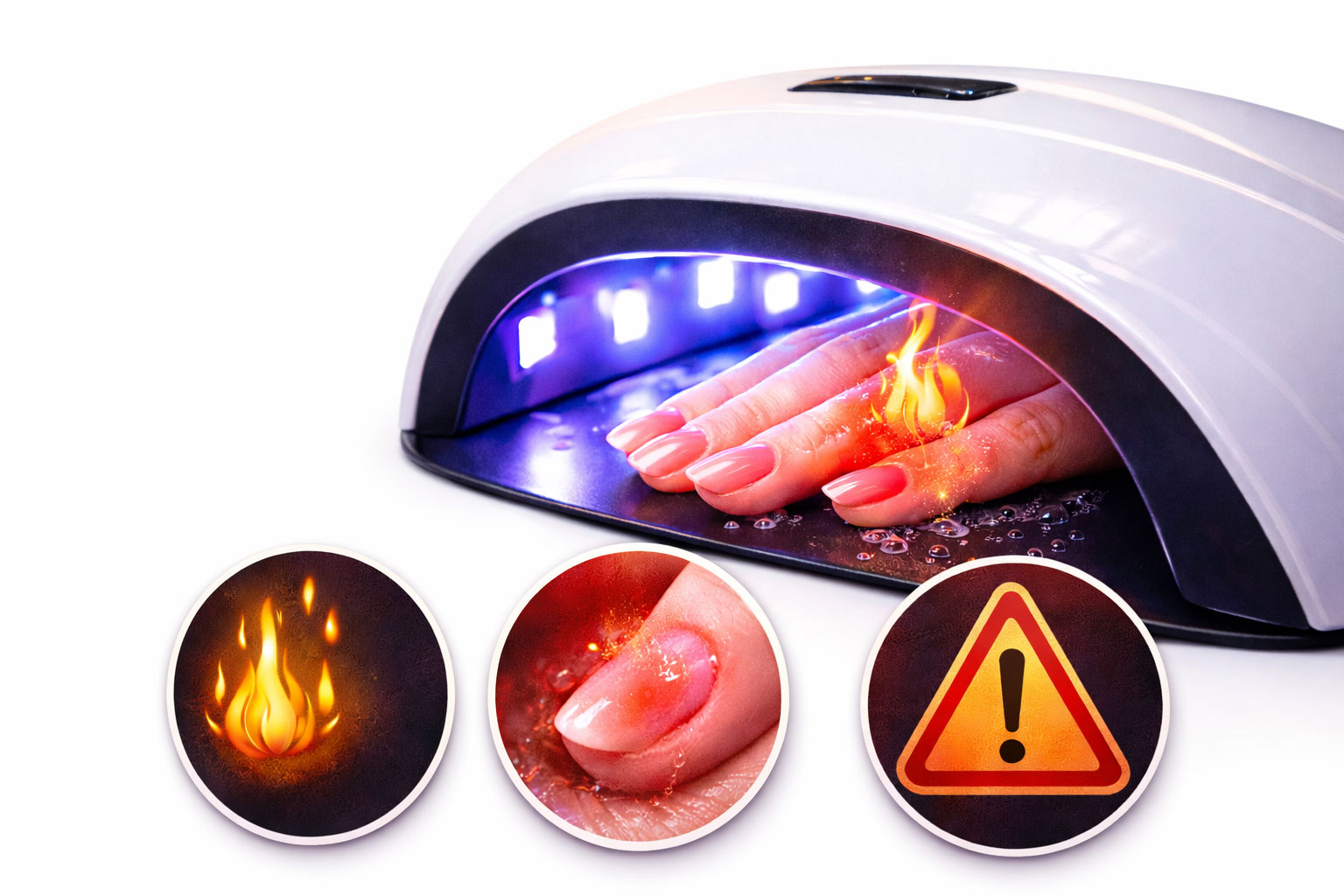 سوزش ناخن زیر دستگاه UV LED